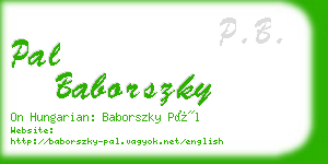 pal baborszky business card